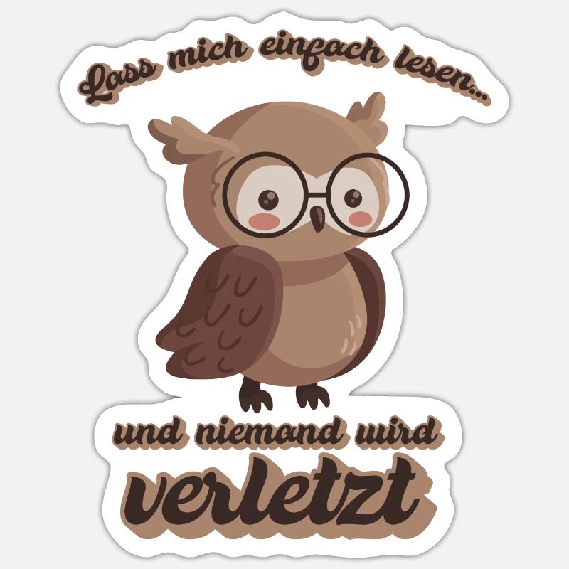 Lass mich einfach lesen und niemand wird verletzt - Sticker Größe S (10 x 10 cm) - Mattweiß