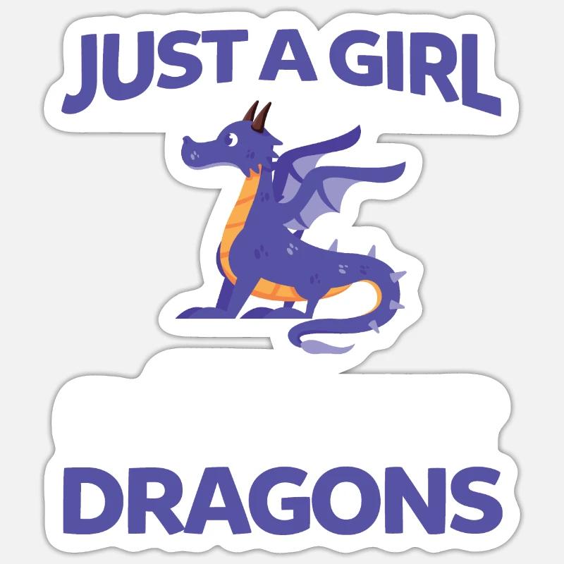 Drache Mädchen Drachen Geschenk Sticker Größe S (10 x 10 cm)