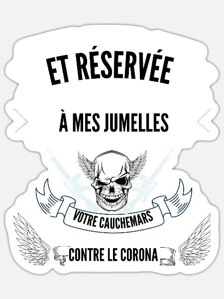 cadeaux future papa des jumelles, fête des pères - Sticker taille S (10 x 10 cm) - blanc mat