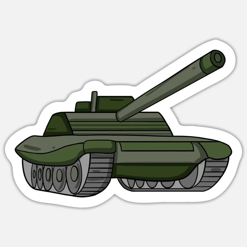 Panzer - Sticker Größe S (10 x 10 cm) - Mattweiß