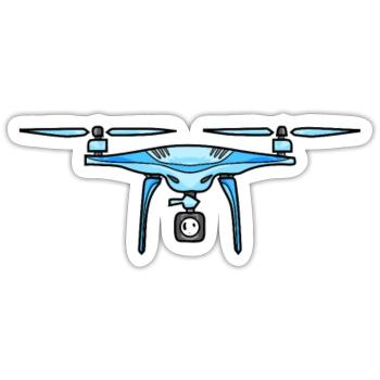 Drone Drohne Drohnen - Sticker Größe S (10 x 10 cm) - Mattweiß - Vorne