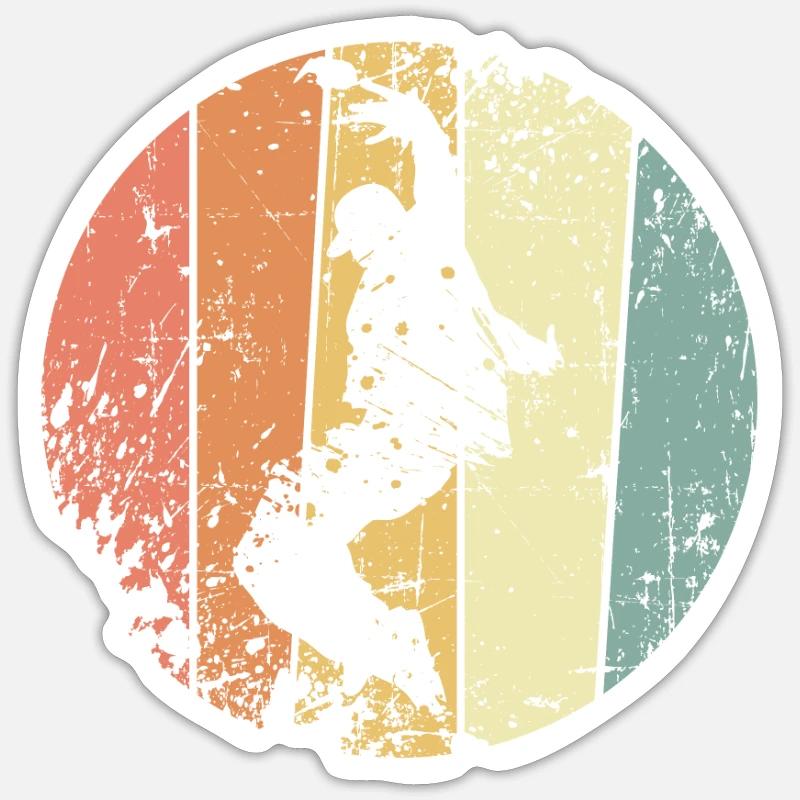 Breakdancer retro hip hop dancer - Sticker size S (10 x 10 cm) - white matte
