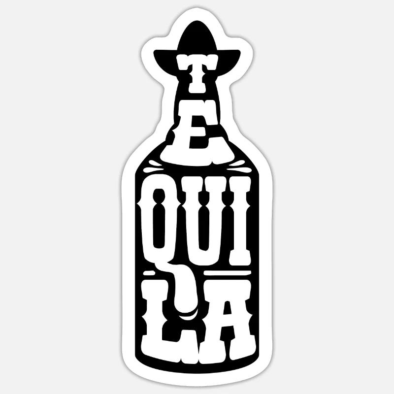Tequila - Sticker taille S (10 x 10 cm) - blanc mat