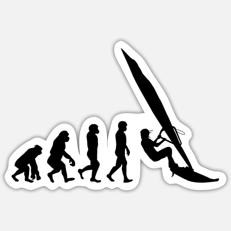 Windsurfing Evolution Wind Surfeur - Sticker taille S (10 x 10 cm) - blanc mat