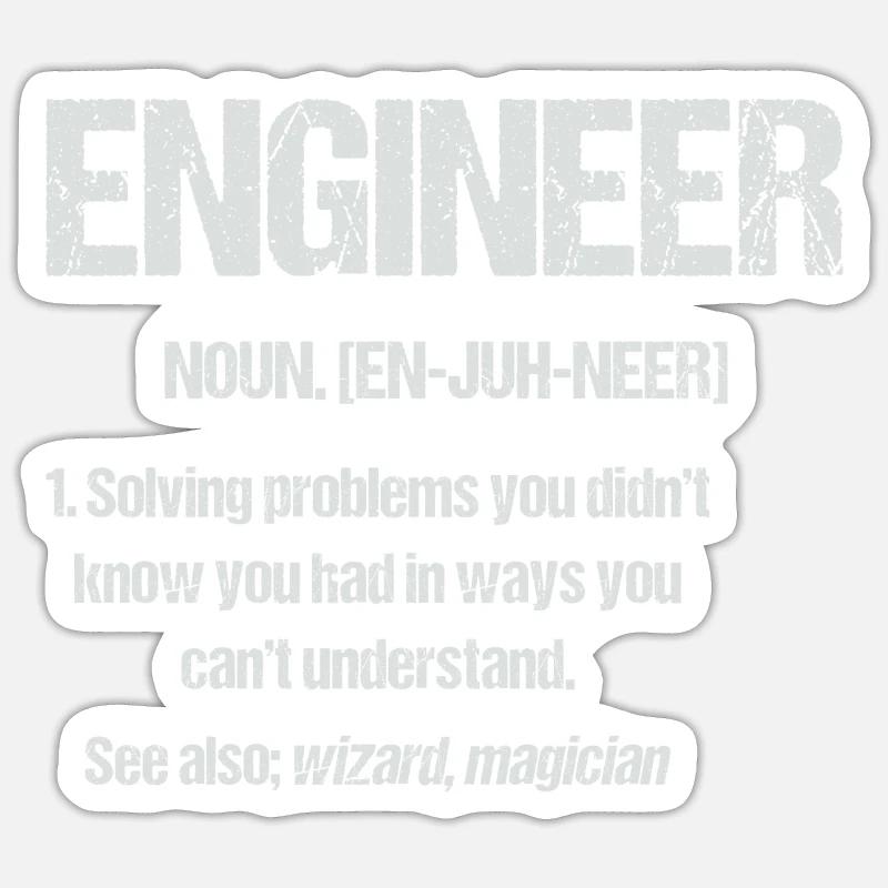 Engineer Lustig Engineering Degree - Sticker size S (10 x 10 cm) - white matte