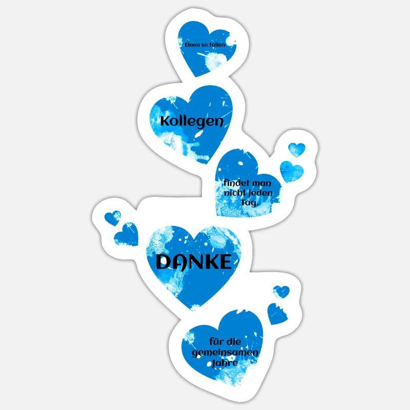 Danke! Abschiedsfeier Arbeit Schule Beruf Geschenk - Sticker Größe S (10 x 10 cm) - Mattweiß