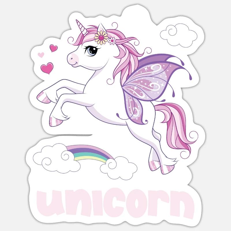 Einhorn Unicorns Magical time Ich will ein Einhorn - Sticker Größe S (10 x 10 cm) - Mattweiß