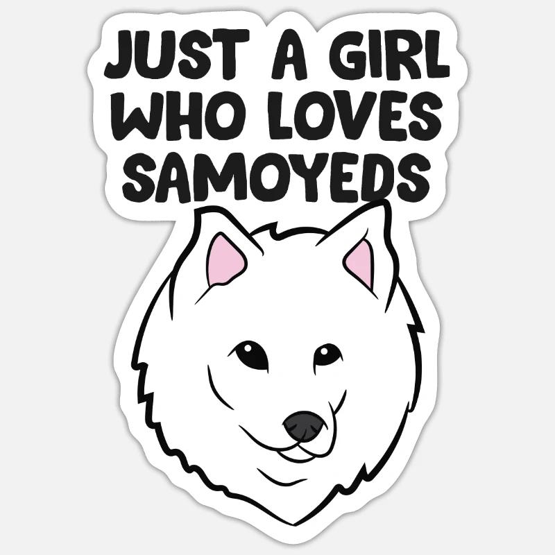 Samojeden-Mädchen Nur ein Mädchen, das - Sticker Größe S (10 x 10 cm) - Mattweiß