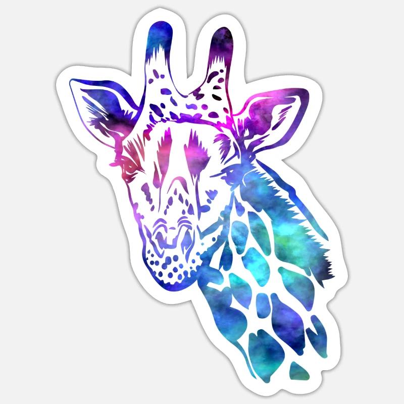 Giraffe - Sticker Größe S (10 x 10 cm) - Mattweiß