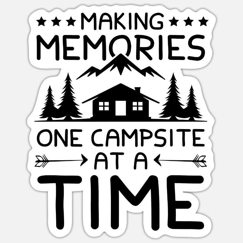 camping camp - Sticker Größe S (10 x 10 cm) - Mattweiß