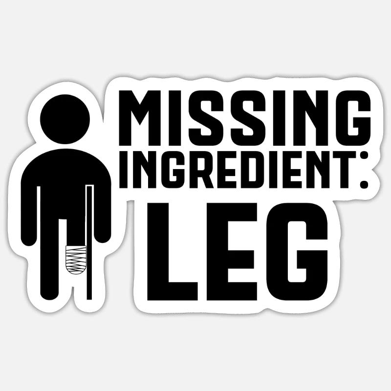 Jambe amputée Missing Ingredient Leg Sticker taille S (10 x 10 cm)