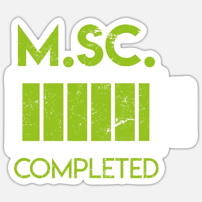 M.Sc. Completed Master Master Cadeau Sticker taille S (10 x 10 cm)