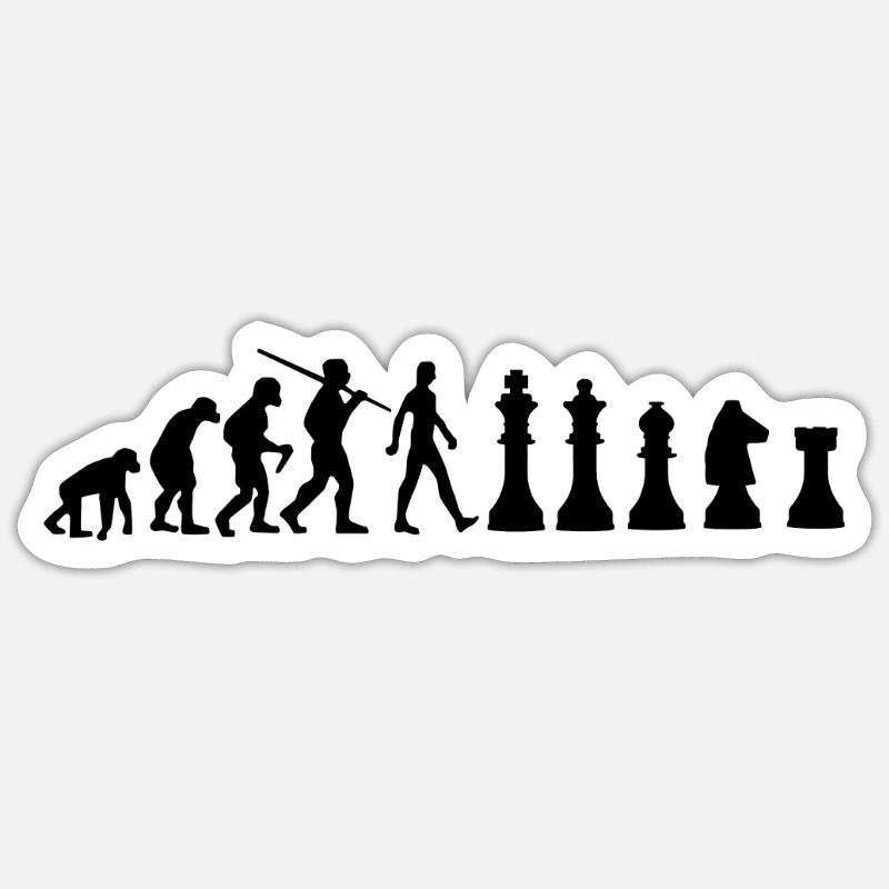 Chess Evolution Schach - Sticker size S (10 x 10 cm) - white matte