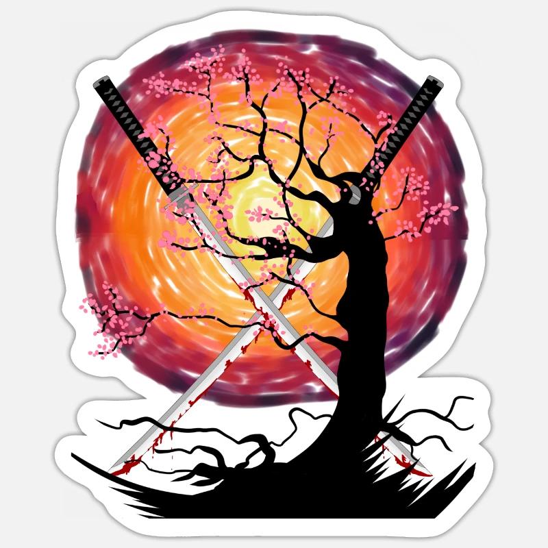 Katana Japon Samouraï épée épée Sticker taille S (10 x 10 cm)