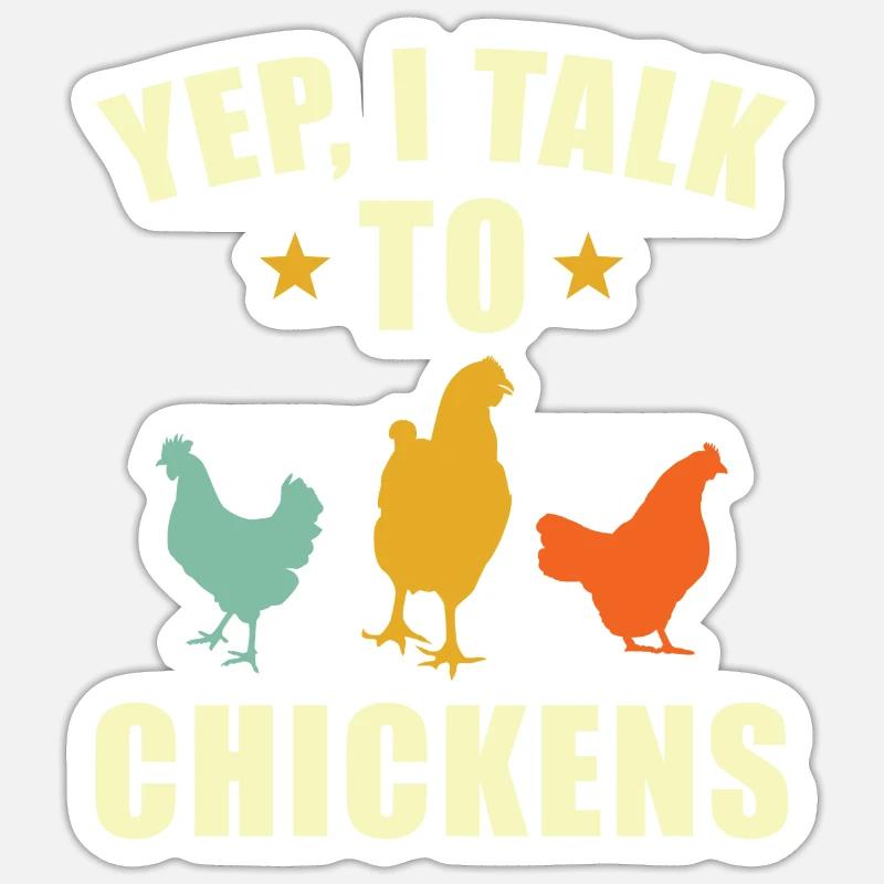 chickens - Sticker size S (10 x 10 cm) - white matte