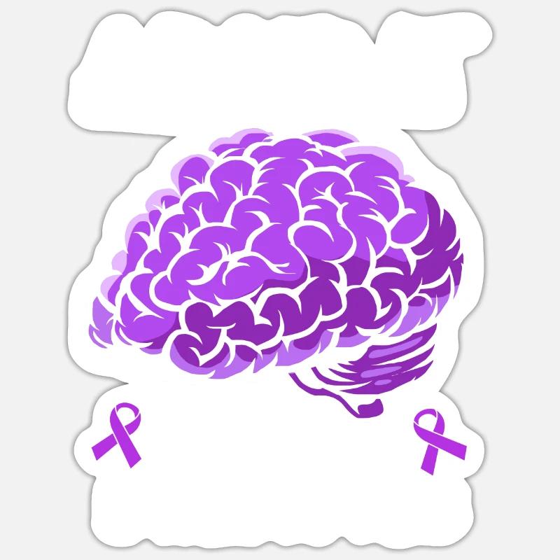 Epilepsy Brain - Sticker size S (10 x 10 cm) - white matte