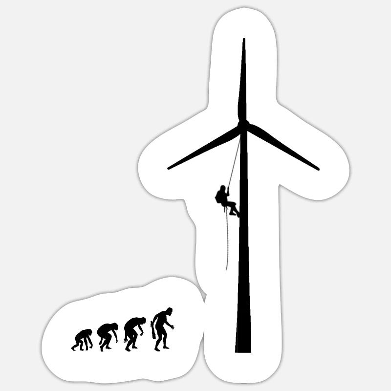 Éolienne mécaniciens système électronicien éolien Sticker taille S (10 x 10 cm)