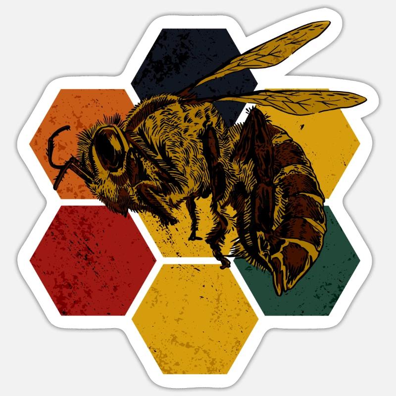 bee - Sticker size S (10 x 10 cm) - white matte