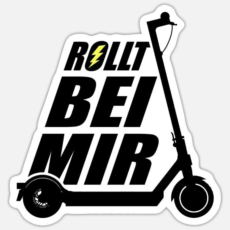 E-Scooter E-Roller Rollt bei mir Sticker Größe S (10 x 10 cm)