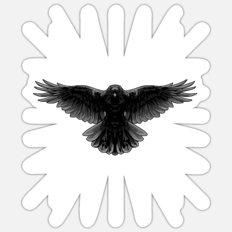 Rayons Corbeau Corbeau Oiseau Oiseau image Dark Sticker taille S (10 x 10 cm)