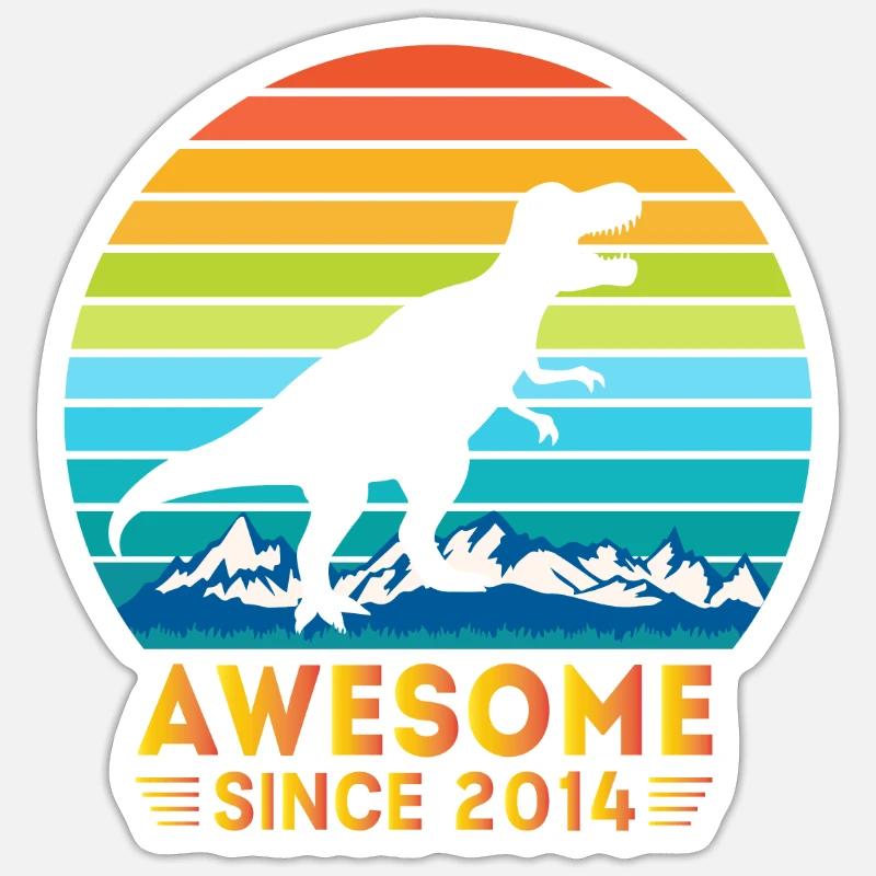 Awesome Since 2014 - Sticker Größe S (10 x 10 cm) - Mattweiß