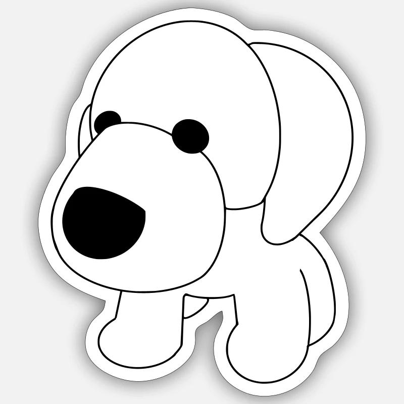 Chien - Sticker taille S (10 x 10 cm) - blanc mat