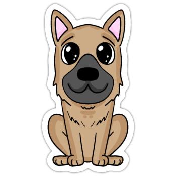 Deutscher Schäferhund - Sticker Größe S (10 x 10 cm) - Mattweiß - Vorne