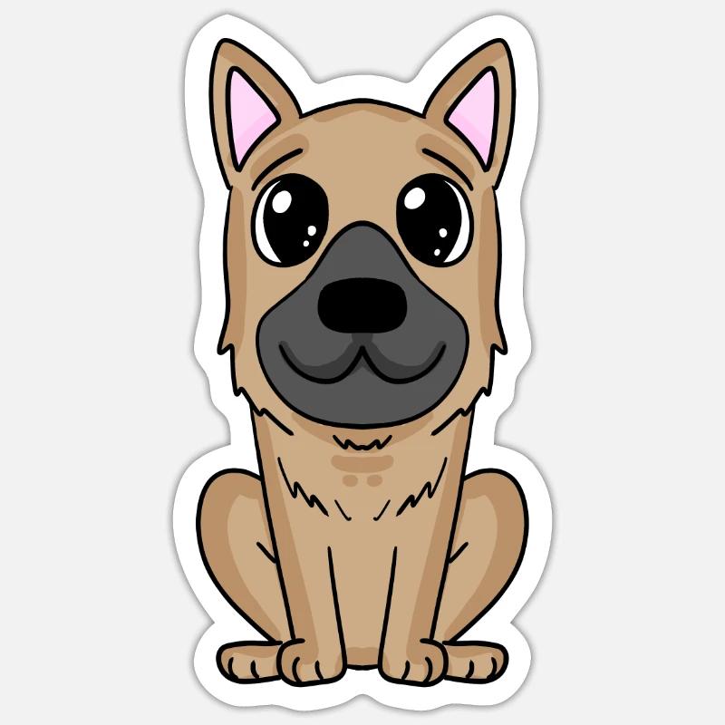 Deutscher Schäferhund Sticker Größe S (10 x 10 cm)