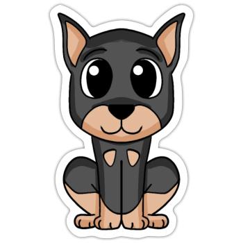 Doberman Pinscher - Sticker Größe S (10 x 10 cm) - Mattweiß - Vorne