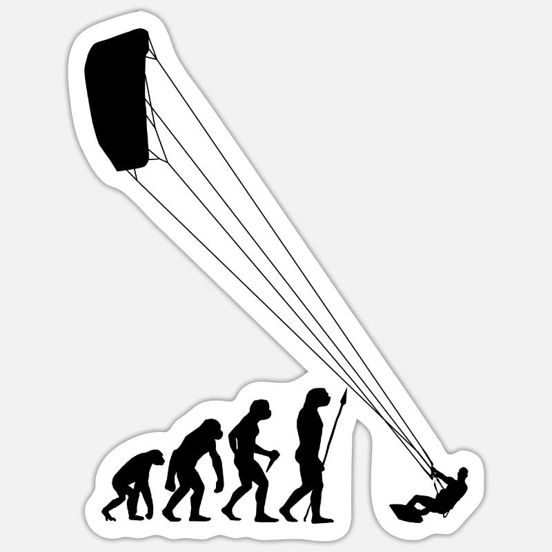 Surf Evolution Kitesurf Kitesurf surf sur surf - Sticker taille S (10 x 10 cm) - blanc mat