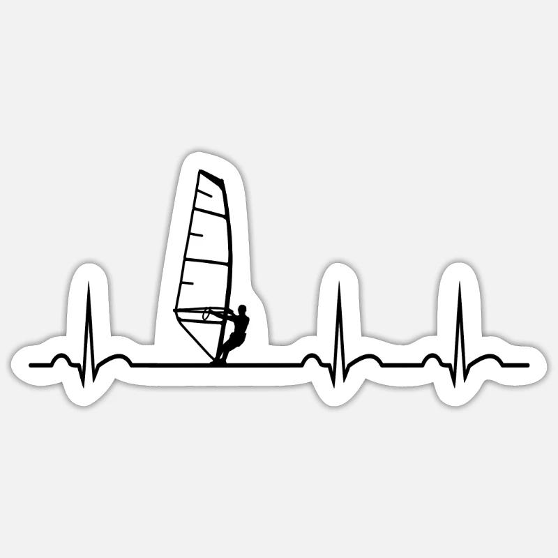 Evolution Windsurfen Surf Windsurfer Surfer Shirt - Sticker Größe S (10 x 10 cm) - Mattweiß
