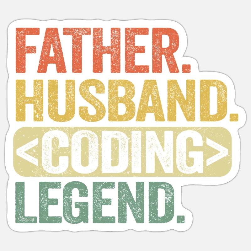 Vater Ehemann Coding Legende Programmierer Admin Sticker Größe S (10 x 10 cm)