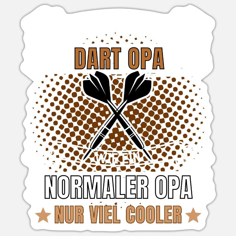 ICH BIN EIN DART OPA - DARTS OPI DARTER SPRUCH - Sticker Größe S (10 x 10 cm) - Mattweiß