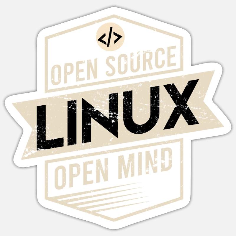 Open Source Open Mind Linux Betriebssystem Sticker Größe S (10 x 10 cm)