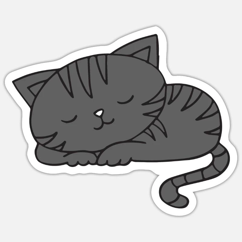 Pae-chat - Sticker taille S (10 x 10 cm) - blanc mat