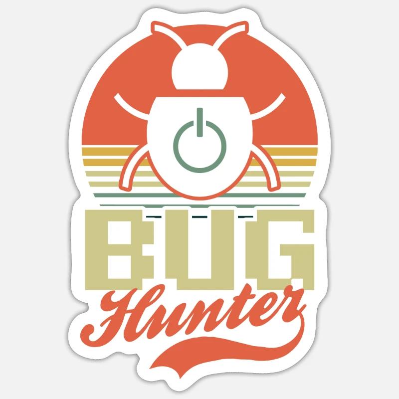 Computer Programming Bug Hunter - Sticker size S (10 x 10 cm) - white matte