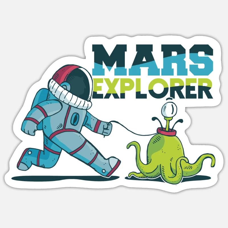 Mars - Sticker Größe S (10 x 10 cm) - Mattweiß