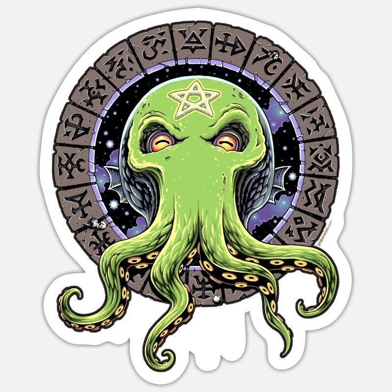Cthulhu Träumen - Yobeeno.com - Sticker Größe S (10 x 10 cm) - Mattweiß