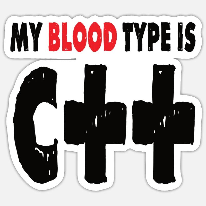 Blood Type C++ Computer Science Binary Software Program Sticker size S (10 x 10 cm)