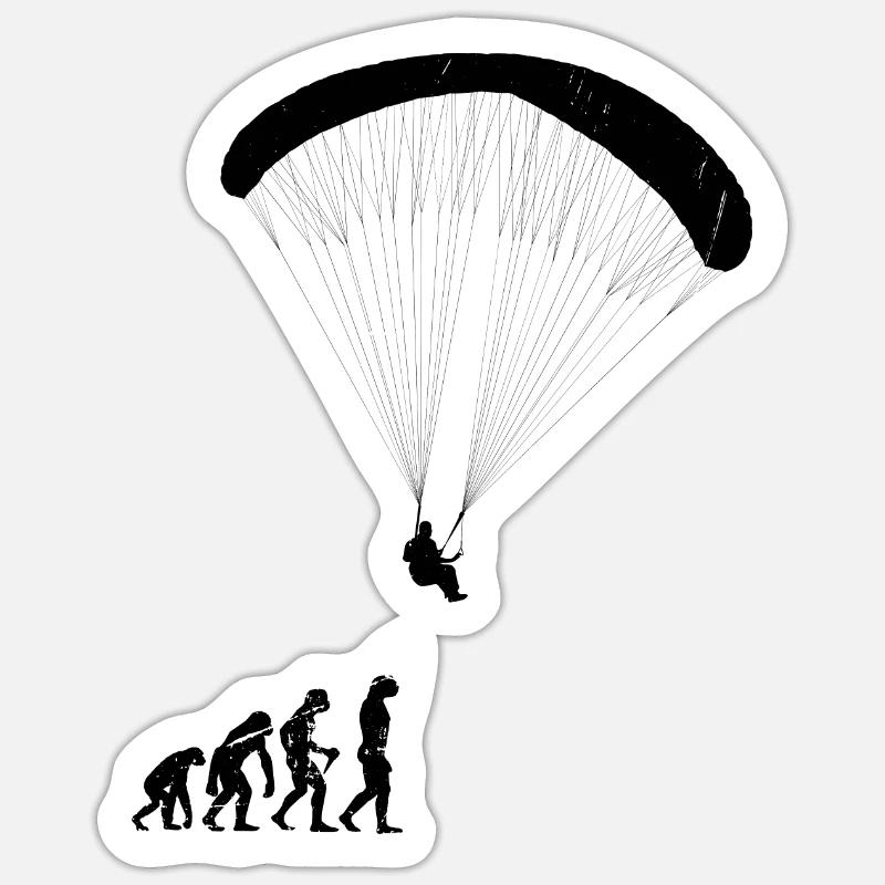 Evolution Gleitschirm - Sticker Größe S (10 x 10 cm) - Mattweiß