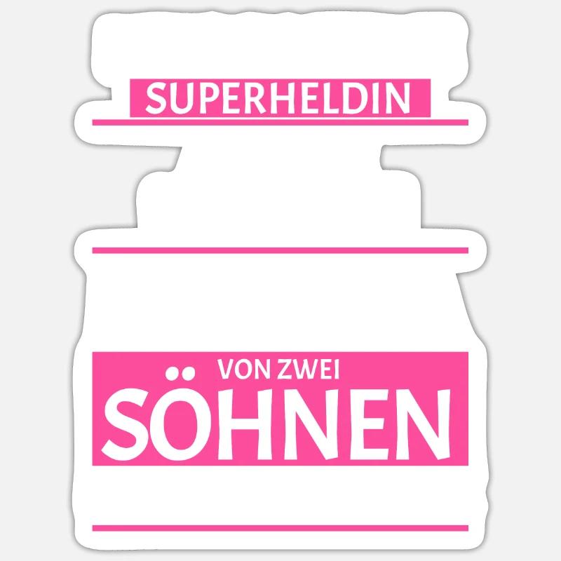 Mama von zwei Söhnen - Sticker Größe S (10 x 10 cm) - Mattweiß
