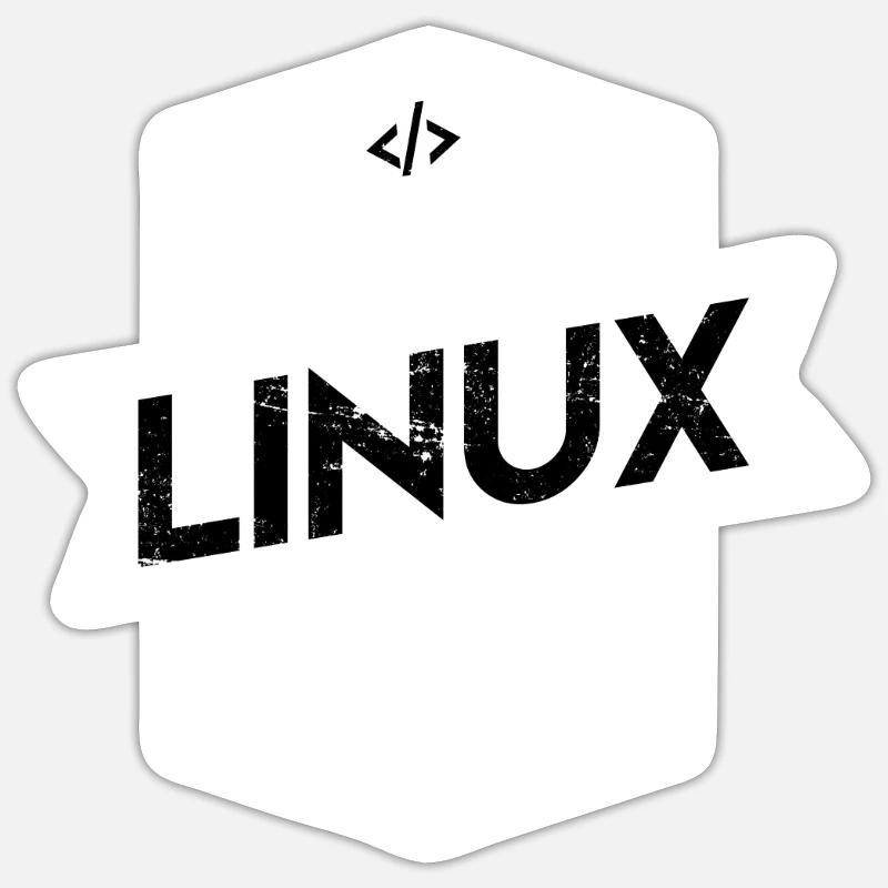 Programmeurs Linux cadeau open source - Sticker taille S (10 x 10 cm) - blanc mat