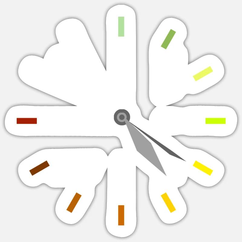 Clock Time Marijuana Stoner - Sticker Größe S (10 x 10 cm) - Mattweiß