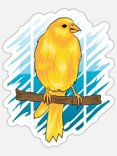 CANARY by The Manzanita´s - Sticker Größe S (10 x 10 cm) - Mattweiß