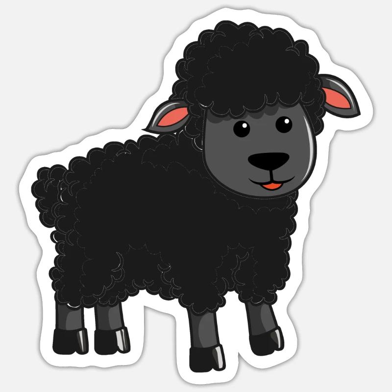 Schwarzes Schaf Lamm Lämmchen Schafsbock Schäfer Sticker Größe S (10 x 10 cm)