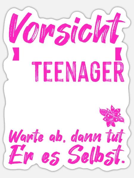 Freilaufender Teenager Pubertät Halbstark Kinder - Sticker Größe S (10 x 10 cm) - Mattweiß