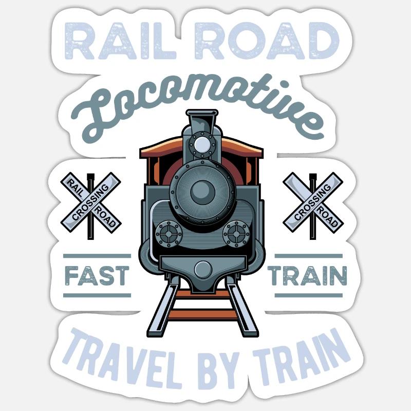 Train - Sticker taille S (10 x 10 cm) - blanc mat