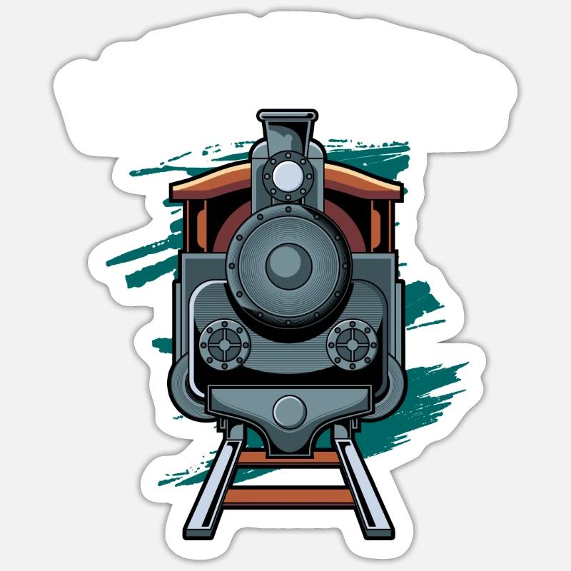 Train - Sticker taille S (10 x 10 cm) - blanc mat