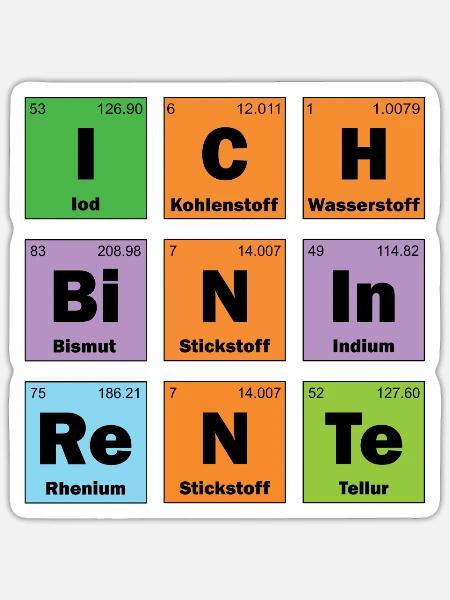 Rente Renteneintritt Chemie Lehrer Chemiker - Sticker Größe S (10 x 10 cm) - Mattweiß