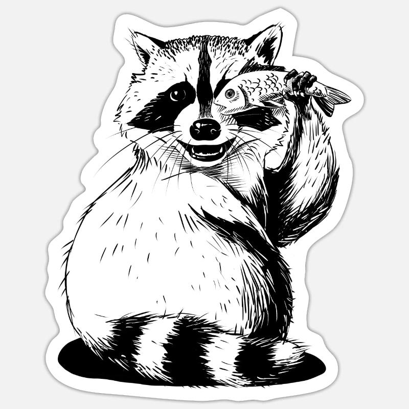 Trashpanda - Sticker taille S (10 x 10 cm) - blanc mat